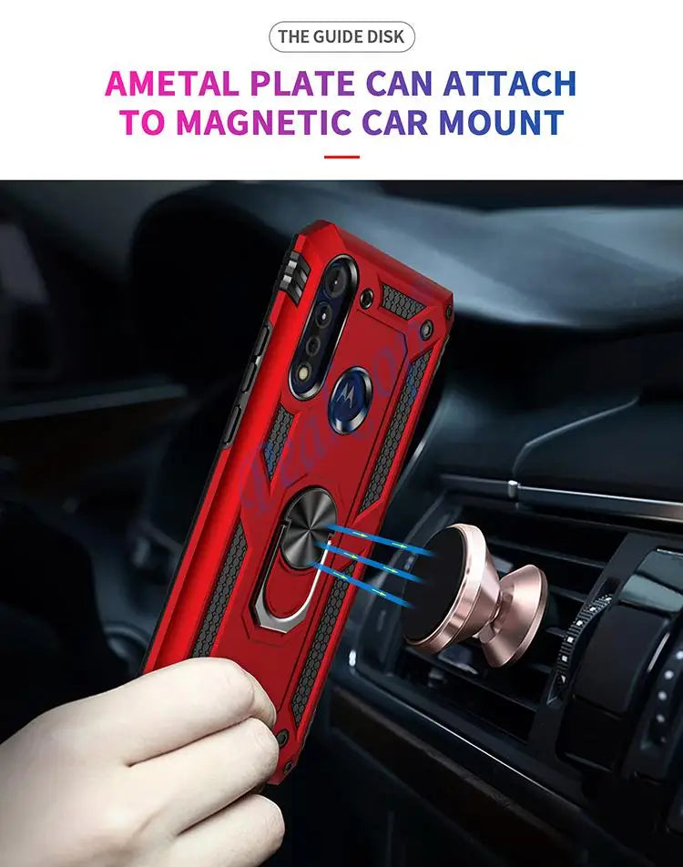for Moto G8 Power Lite for Phone Moto G 8 Power Lite Case Shockproof Armor Rugged Military Protective Car Holder Magnetic Cover - Caseverse