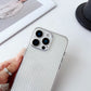 Metal Button Key Vertical Stripe Corrugated Clear Phone Case for IPhone 13 14 15 16 Pro Max Shockproof PC Protective Back Cover Caseverse