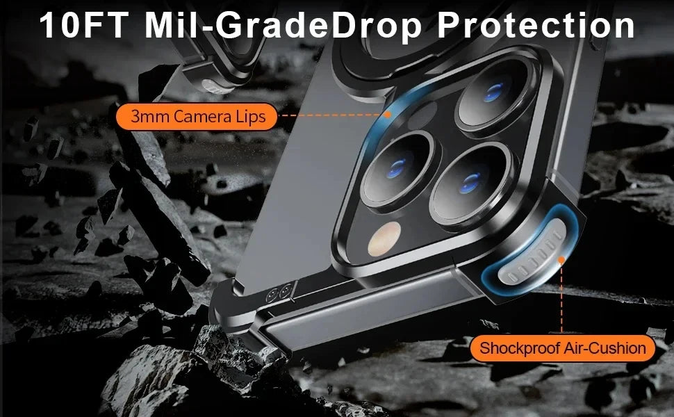 Metal Frame Magsafe Phone Case for iPhone 16 15 14 13 Pro Max Wireless Charging Aluminum Alloy Frameless Holder Shockproof Cover Caseverse