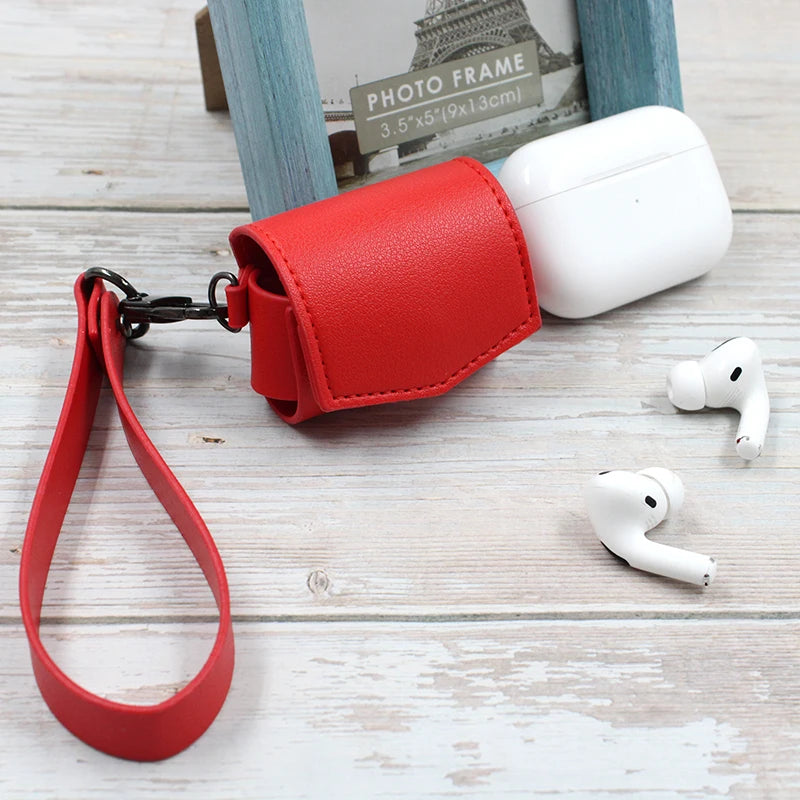 AirPods Pro Case Cover with Straps, Soft Leather Protective Case for Apple AirPod Pro 2nd/1st Generation Case, Case Accessories Caseverse