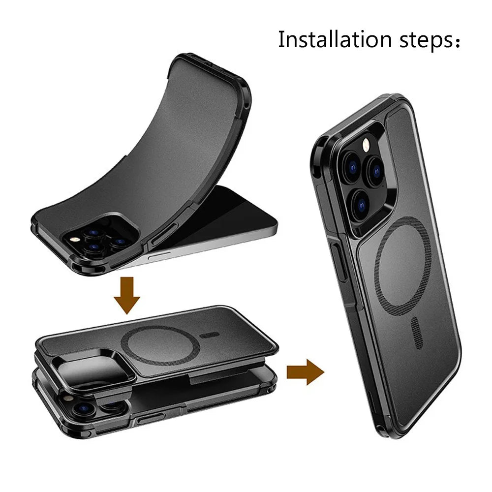 Magnetic Case for iPhone 15 14 Pro Max Plus 13 mini 12 for MagSafe Military Grade Drop Protective Tough Shockproof Case - Caseverse
