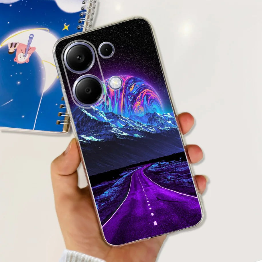 For Xiaomi Poco M6 Pro 2024 Case New Fashion Marble Cartoon Cover Soft Clear Silicone Funda For Xiaomi Poco M6 Pro 4G Phone Case Caseverse