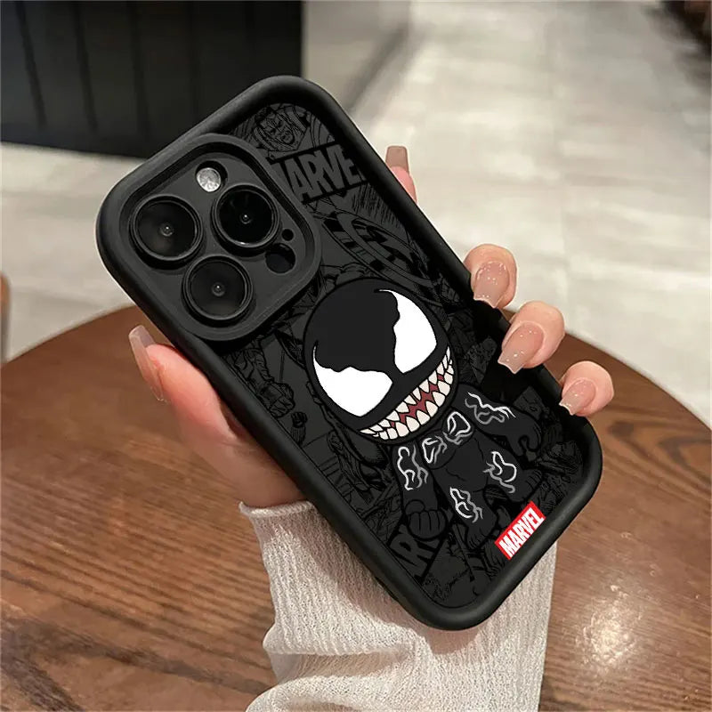Marvel Cartoon Venom Deadpool Groot Phone Case for iPhone 16 Cases iPhone 15 14 13 12 Mini 11 Pro Max 16 Plus X 15Pro Back Cover - Caseverse