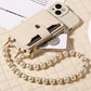 Stylish Mirror Zipper and Pearl Cord Phone Case for IPhone13promax 12mini 11promax 7 Crossbody Fall-proof Faux Leather Cover