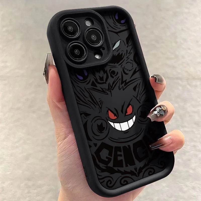 Pokemon Gengar Phone Case for iPhone 15 14 13 12 Mini 11 Pro Max XS X XR 8 7 6S 6 Plus SE 2020 Liquid Silicone Shockproof Cover Caseverse