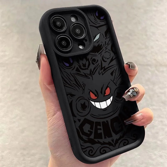 Pokemon Gengar Phone Case for iPhone 15 14 13 12 Mini 11 Pro Max XS X XR 8 7 6S 6 Plus SE 2020 Liquid Silicone Shockproof Cover - Caseverse