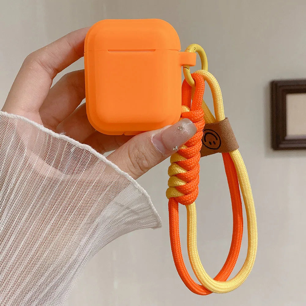 Simple Soft Silicone with Smile Hand Strap Earphone Case For Apple Airpods 4 1 2 Pro 3 Funda Wireless Bluetooth Protective Cover Caseverse