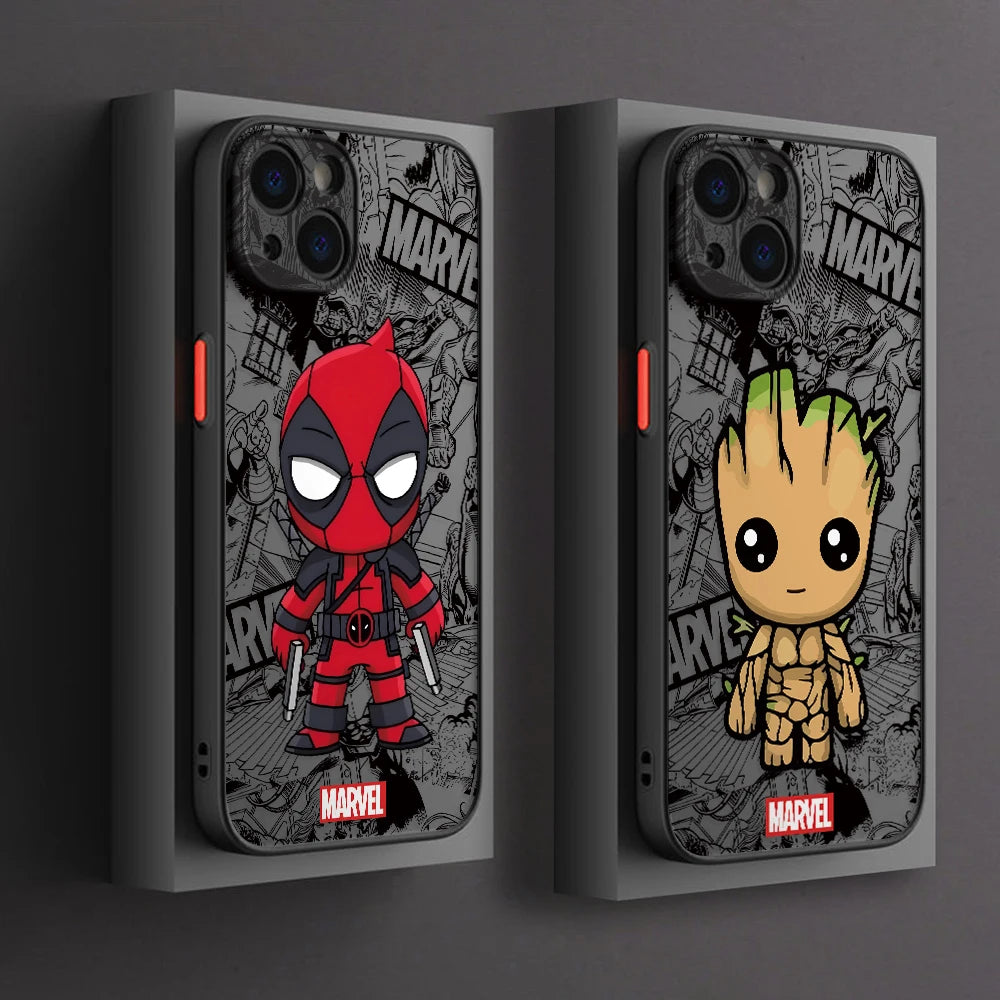 Deadpool Groot Venom Phone Case for Xiaomi Redmi Note 13 12 11 10 10A 10X 9 Prime 9S 8 Pro Plus 4G 5G Matte Clear Hard Cover - Caseverse