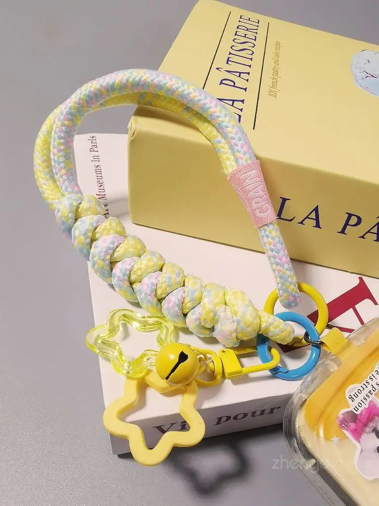 Mobile Phone Lanyard Wrist Short Ins Two Strands Woven Strong Men And Women Outdoor Travel Small Fresh Lanyard Shell Anti-Theft