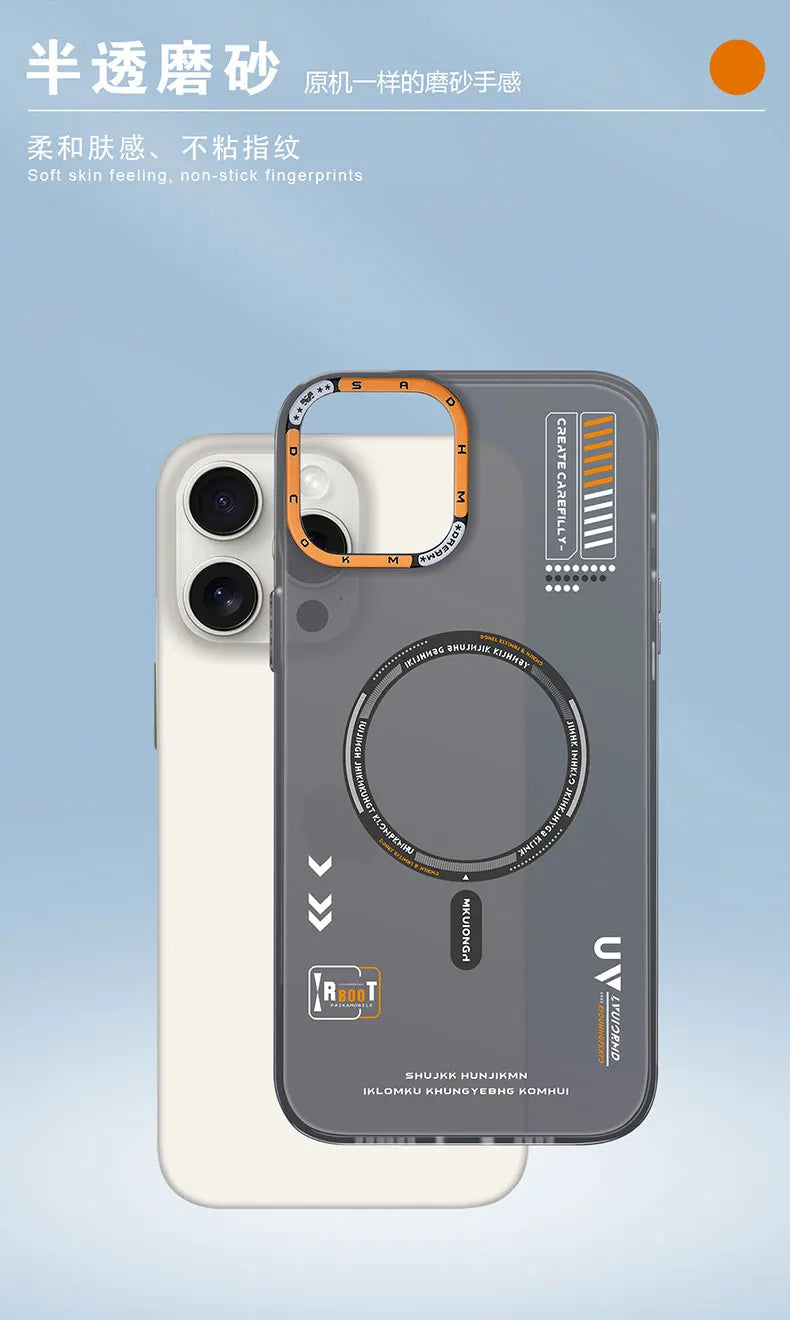 Matte Magnetic Phone Case For iPhone 16 15 14 13 12 Pro Max Megsafe Wireless Charge Frosted Back Metal Lens Frame Buttons Cover