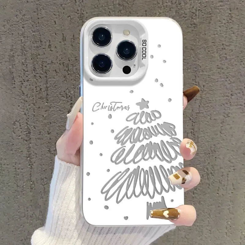 Bling Snowflakes Christmas Phone Case for Xiaomi Redmi Note 7 8 9 9S 10 11 12 13 Pro Plus 4G 5G Anti Fall Matte Back Cover - Caseverse