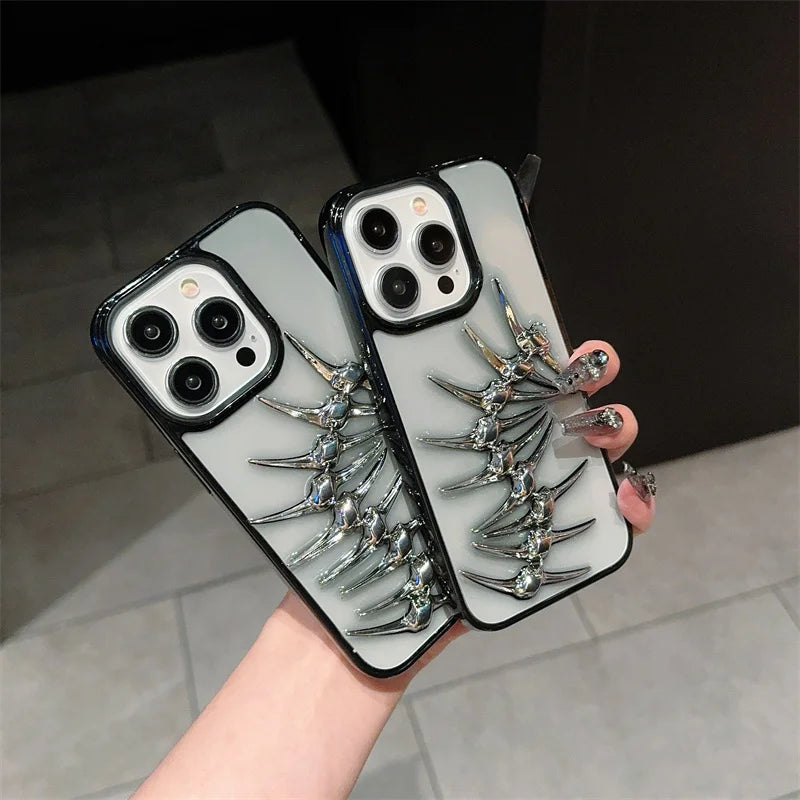 Unique design sense, three-dimensional drip glue fish bone Phone Case For iPhone 11 12 13 14 15 16 pro max Caseverse
