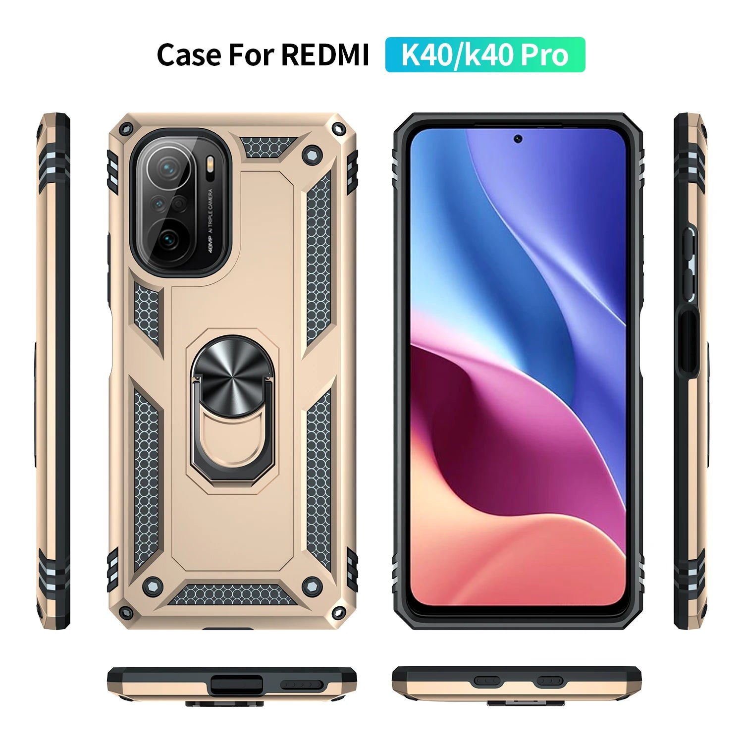 Cover Case for POCO F3 Armor Rugged Military Shockproof Ring Holder Magnet Phone Case for Xiaomi POCO F3 F 3 5G - Caseverse