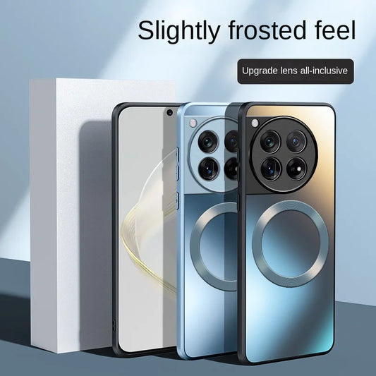 For OnePlus 12 Case Hard Matte Magnetic Wireless Charging MagSafe Protect Back Cover Case For OnePlus12 One Plus 12 Phone Shell - Caseverse