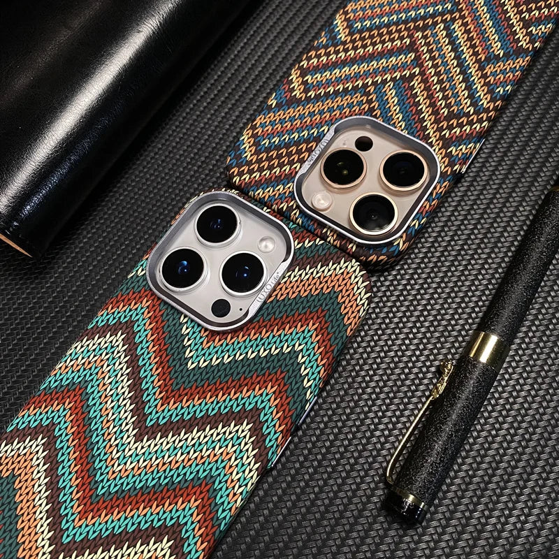 Ultrathin Metal Lens Magsafe Phone Case for iphone 16 pro max 15 Pro 14 Carbon Fiber Texture Matte Wireless Charge Hard PC Cover Caseverse