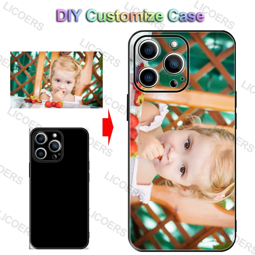 Custom Case for iPhone 16 16e 15 14 13 12 11 Pro Max Mini SE XS XR 7 8 Plus Cover DIY Photo Soft Matte Silicone Shockproof Funda - Caseverse