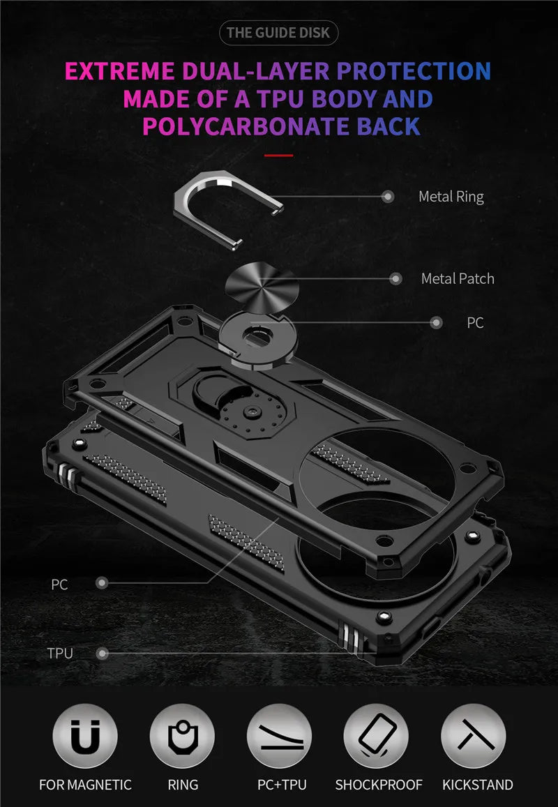 For Xiaomi Redmi A3 4G Case Rugged Armor Phone Case For Redmi A3 A 3 RedmiA3 4G Magnetic Ring Holder Shockproof Cover - Caseverse
