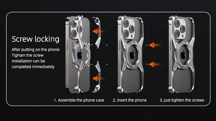 Metal Frameless Magsafe Magnetic Holder Phone Case For iPhone 16 15 14 13 Pro Max 16promax Aluminum Alloy Frame Shockproof Cover Caseverse