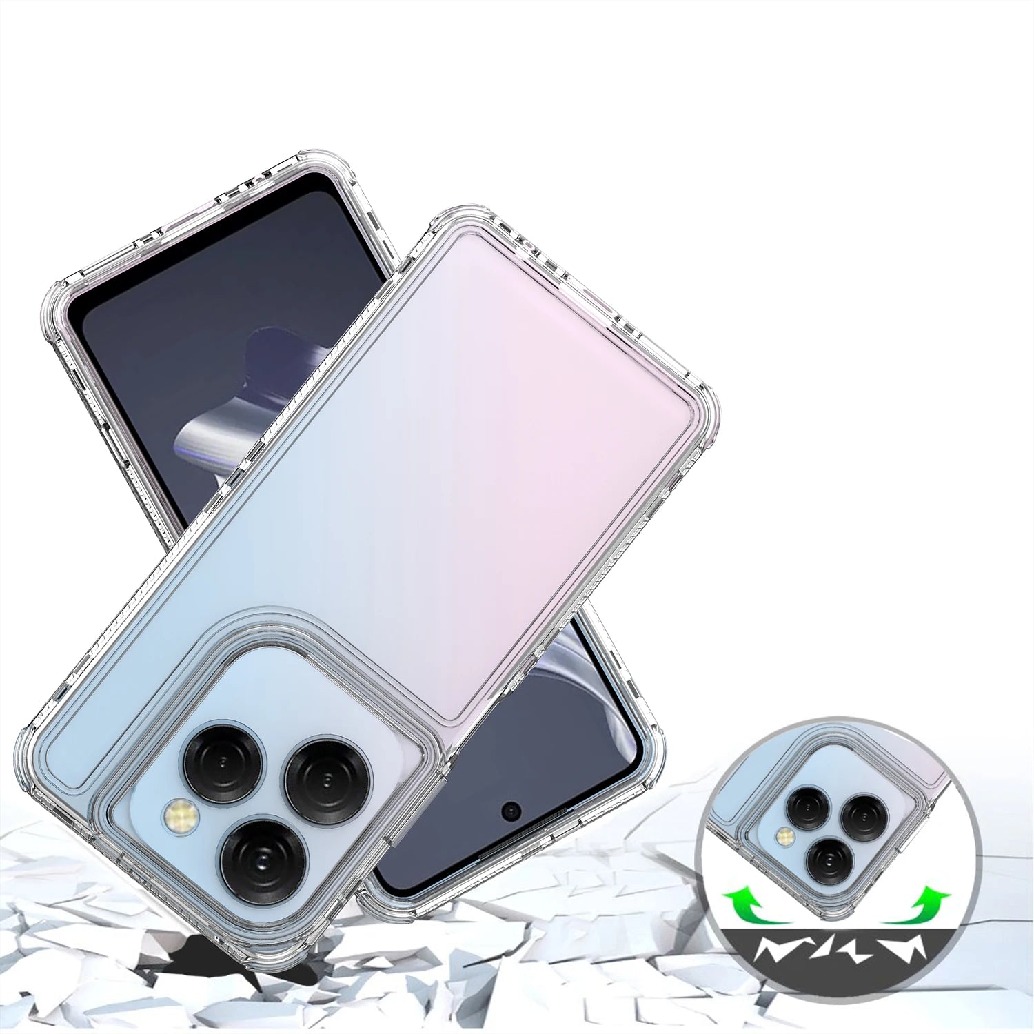 3 in 1 Rugged Armor Shockproof Phone Case For Infinix Hot 40 Pro X6837 Hard Plastic Frame Transparent TPU Back Cover Fundas - Caseverse