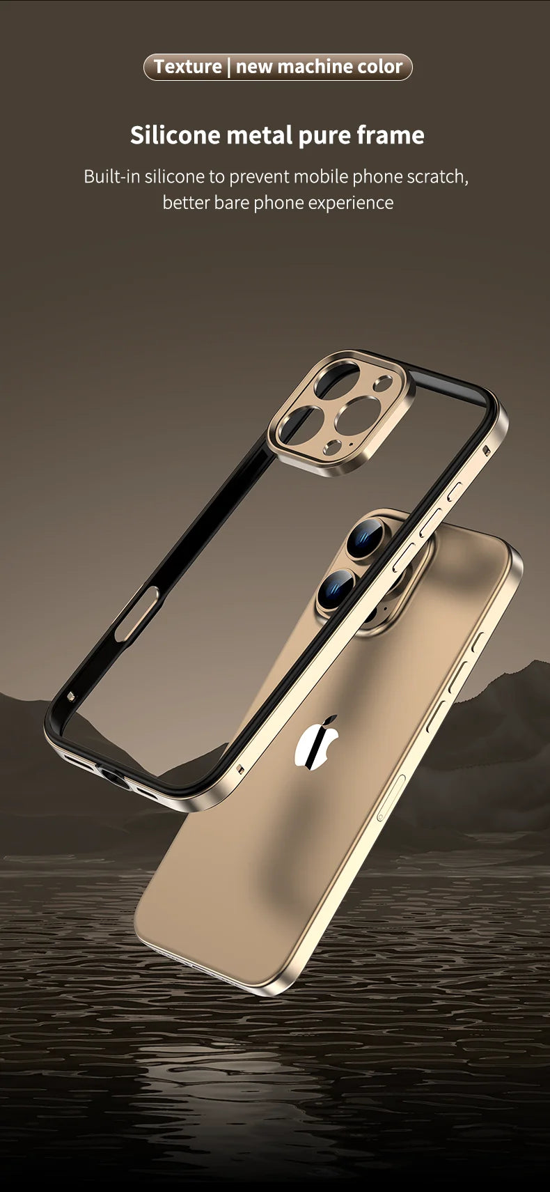 Camera Protection + Hybrid Silicone Frame Aluminum Metal Phone Case For iPhone 16 Pro Max 15 14 13 Better Heat Bumper