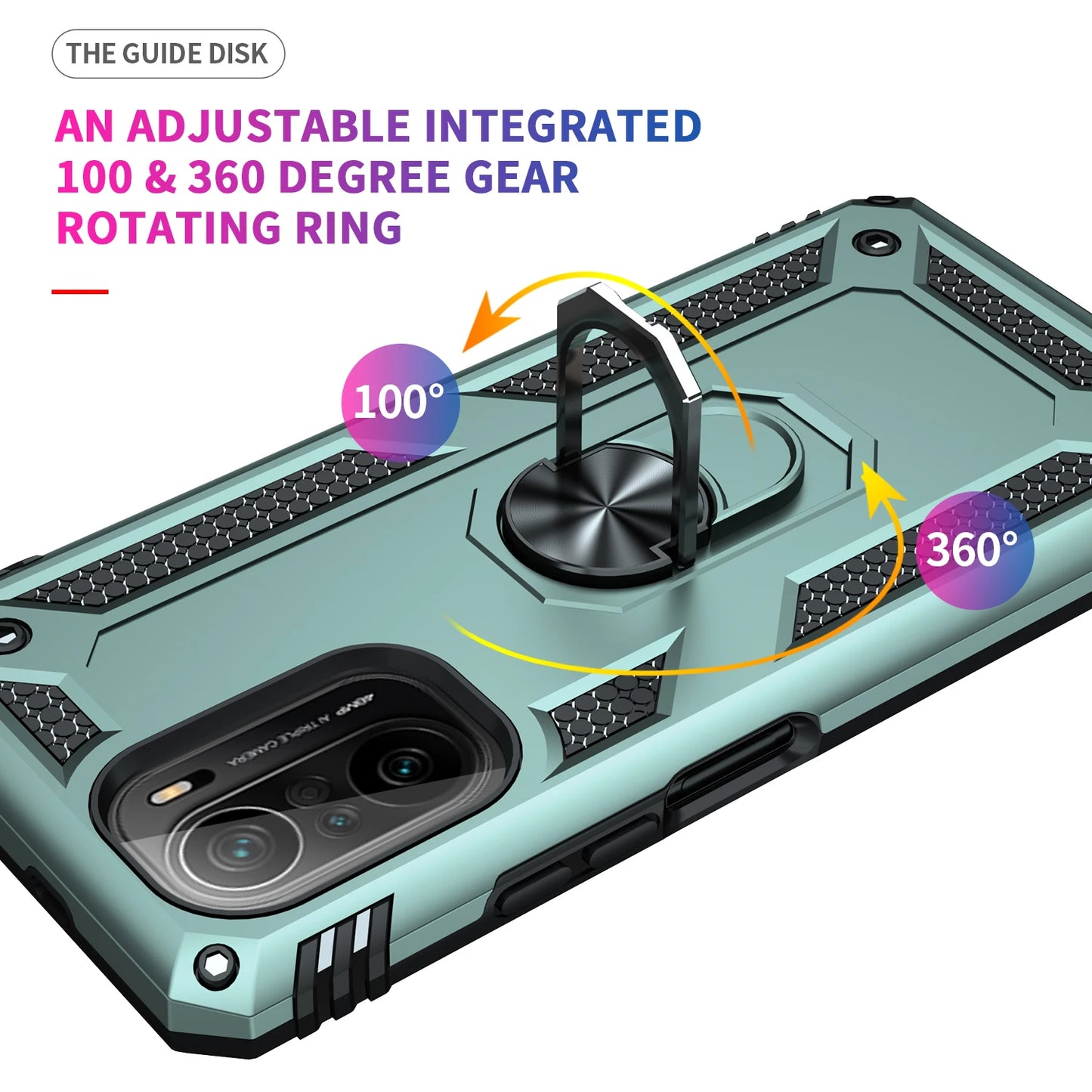 Cover Case for POCO F3 Armor Rugged Military Shockproof Ring Holder Magnet Phone Case for Xiaomi POCO F3 F 3 5G