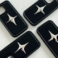 Luxury Metal Star PU Leather Phone Case For iPhone 15 14 13 12 Pro Max 15pro 14Pro Shockproof Cover Men Women Stylish Cases Caseverse