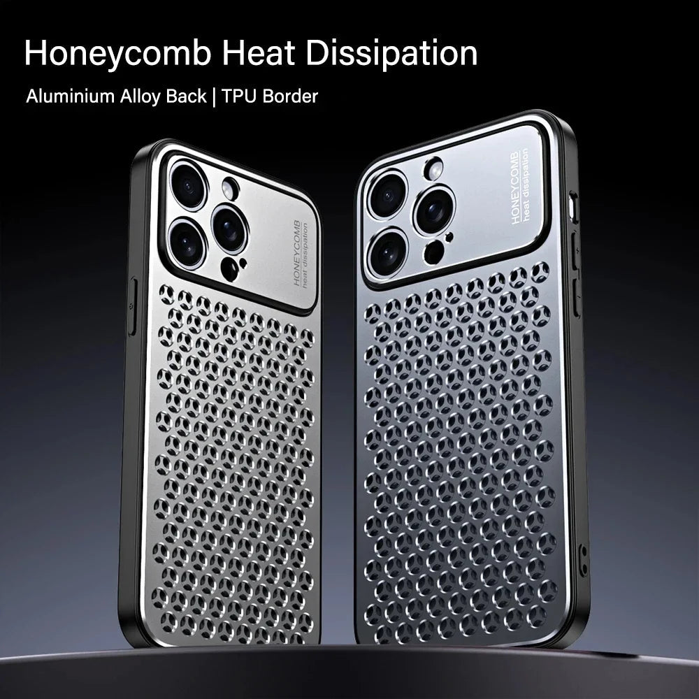 Aluminum Alloy Phone Case For iPhone 16 Pro Max 15 14 13 Metal Breathable Back Cover Caseverse
