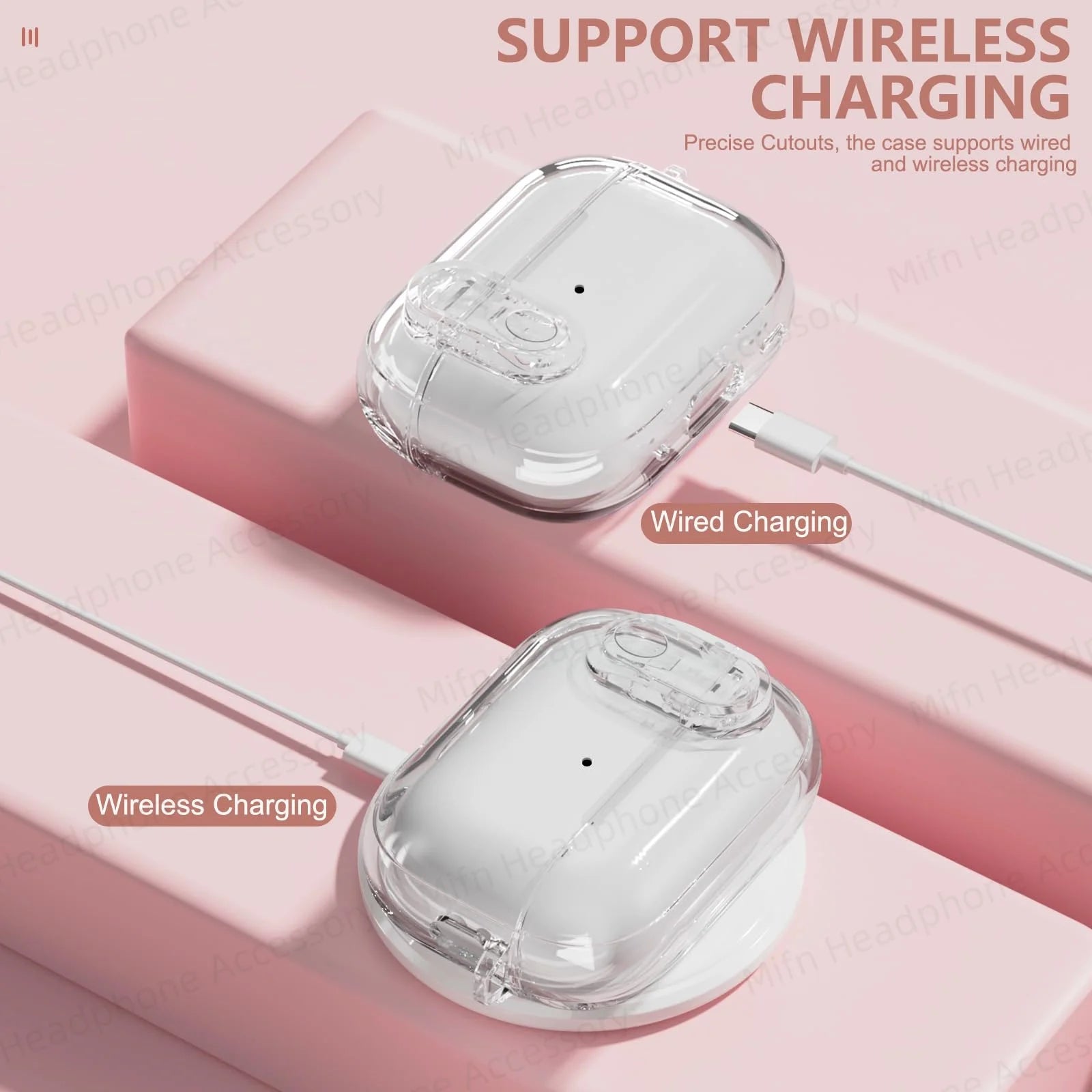 Transparent headphone case For AirPods Pro 2 USB C Funda Capa for AirPod Pro 1st Gen 2 3 Charging Case USB-C 2023 2022 2019 Case Caseverse