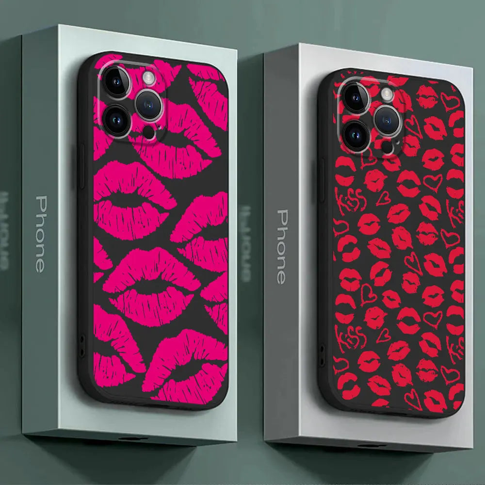 Black Soft Cases Back Cover Sexy Girl Red Black Lips Kiss Phone Case for Huawei P20 Lite P40 Lite P30 Pro P Smart Z P30 Lite - Caseverse