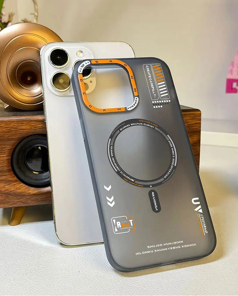 Matte Magnetic Phone Case For iPhone 16 15 14 13 12 Pro Max Megsafe Wireless Charge Frosted Back Metal Lens Frame Buttons Cover
