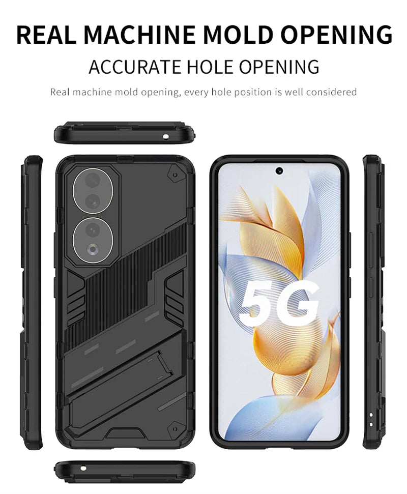 For Honor 90 Case Shockproof Rugged Hard PC Armor Phone Cases For Honor 90 Pro Honor90 Lite Car Magnetic Holder Stand Back Cover - Caseverse