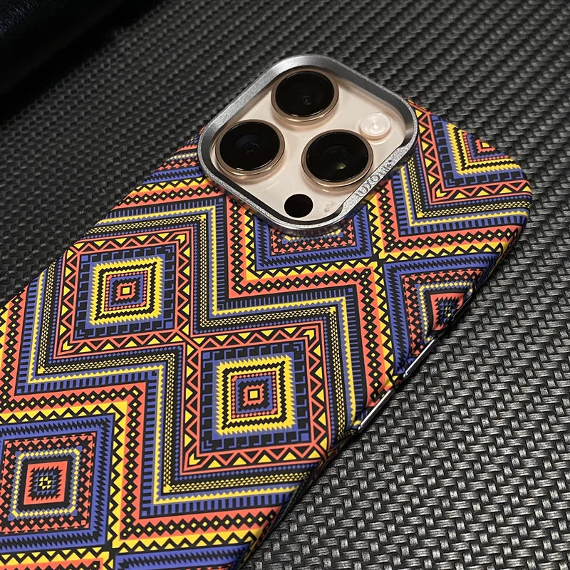 Ultrathin Metal Lens Magsafe Phone Case for iphone 16 pro max 15 Pro 14 Carbon Fiber Texture Matte Wireless Charge Hard PC Cover Caseverse