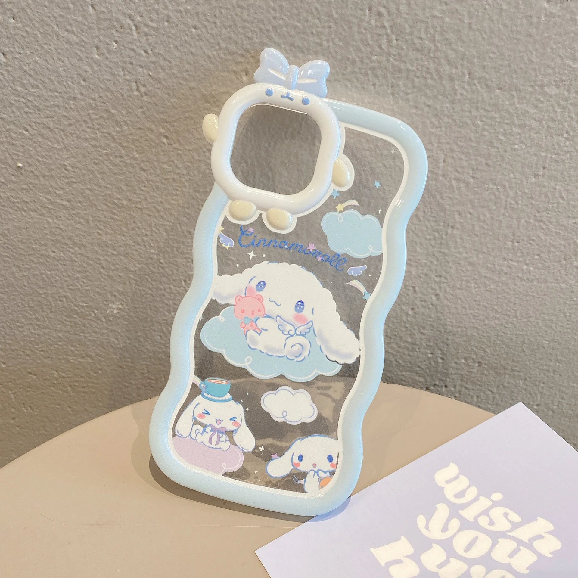 Kawaii Sanrio Cinnamoroll With Bracelet Bracket Phone Case For iPhone 15 14 13 12 11 Pro Max XR XS MAX X 7 Back Cover Y2k Gift - Caseverse