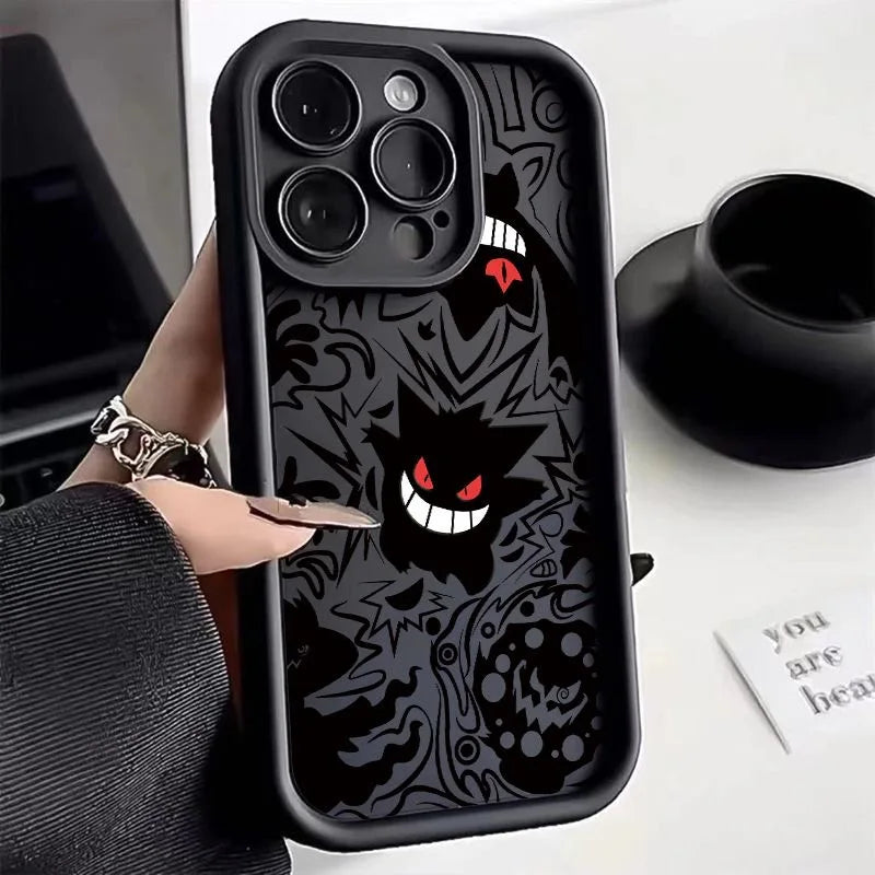 Pokemon Gengar Phone Case for iPhone 15 14 13 12 Mini 11 Pro Max XS X XR 8 7 6S 6 Plus SE 2020 Liquid Silicone Shockproof Cover Caseverse