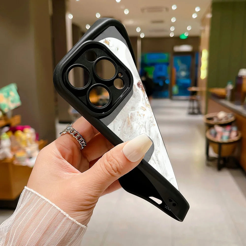 Marble Case For iPhone 16 Pro Max Case iPhone 13 11 12 15 14 Pro Max XR XS 7 8 Plus SE Shockproof Soft TPU Silicone Phone Cover - Caseverse