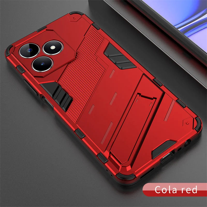 For Realmi C53 4G Case Shockproof Rugged Armor Phone Case For Realme C53 C 53 4G RMX3760 6.74" Magnetic Holder Stand Back Cover - Caseverse