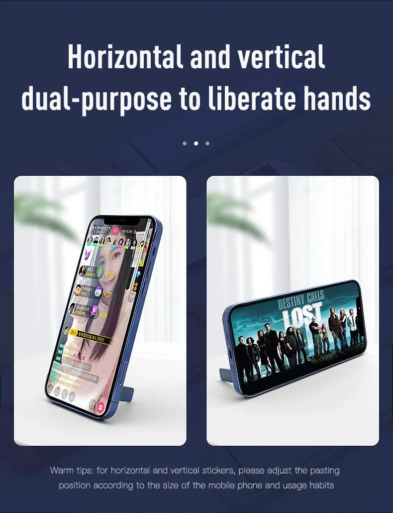 Mobile Phone Colourful Metal  Holder Strip Shape Back Sticker Stand Simple Portable Cellphone Bracket for iPhone 16 15 14 Xiaomi