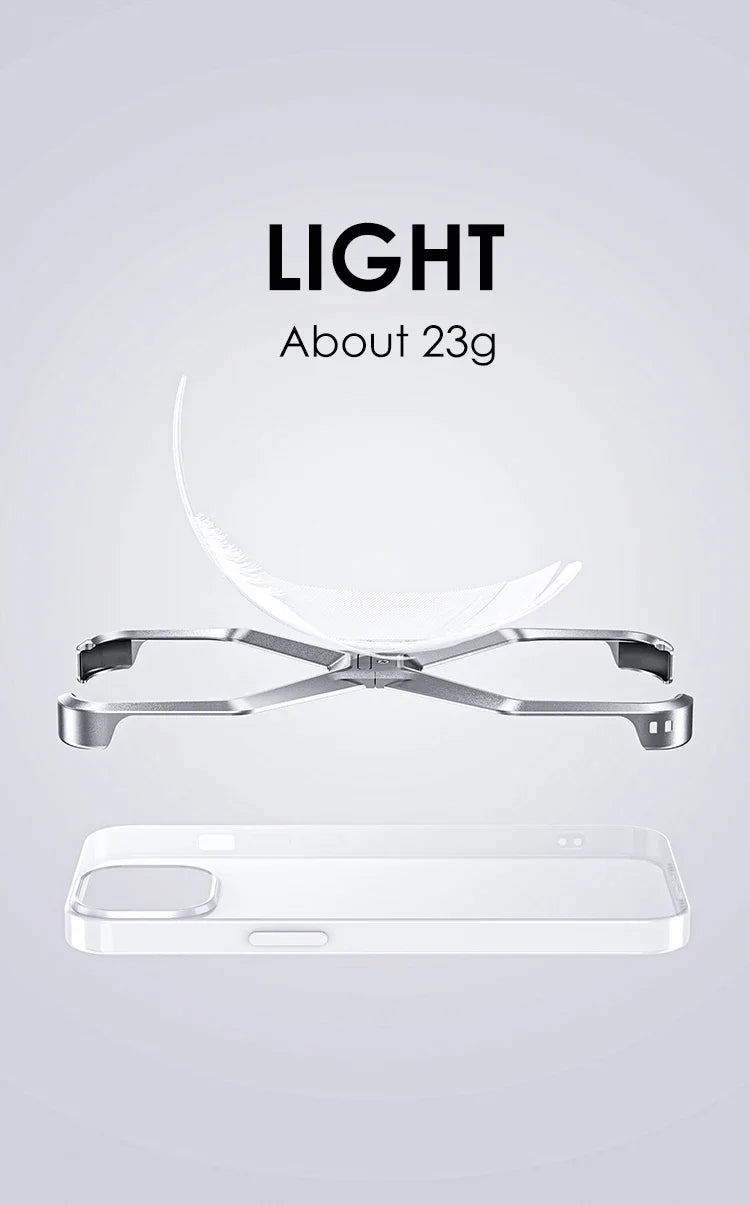 Metal Rimless Phone Case For iPhone 13 14 15 Pro Max Aluminum Removable Heat Dissipation Armor Phone Cover For IPHON 15 Promax Caseverse