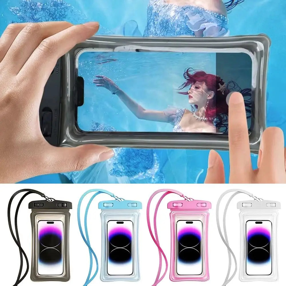 Transparent Waterproof Phone Case Touch Screen Under 7.0 inches Mobile Phone Cover with Lanyard Phone Sealed Bag Swimming&Diving - Caseverse
