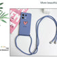 Note13 Big Red Heart Lanyard Silicone Phone Case For Xiaomi Redmi Note 13 13Pro Shatterproof Redmi Note 13ProPlus Back Cover