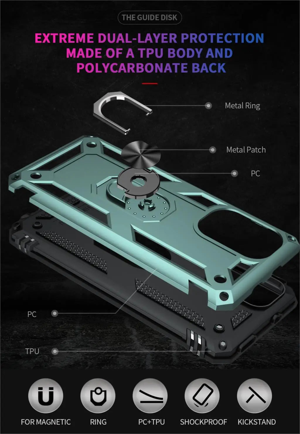 Cover Case for POCO F3 Armor Rugged Military Shockproof Ring Holder Magnet Phone Case for Xiaomi POCO F3 F 3 5G