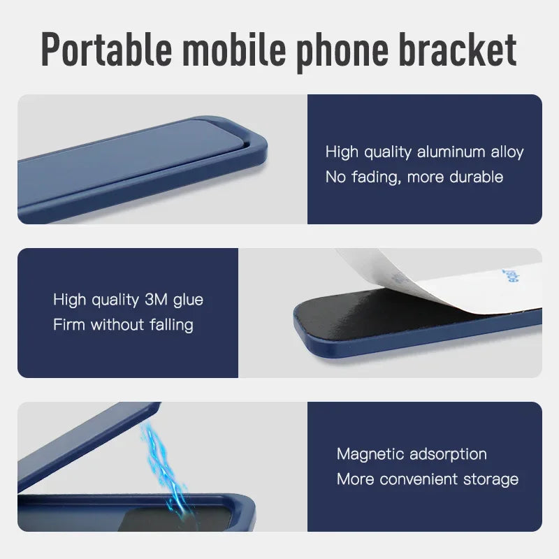 Mobile Phone Colourful Metal  Holder Strip Shape Back Sticker Stand Simple Portable Cellphone Bracket for iPhone 16 15 14 Xiaomi