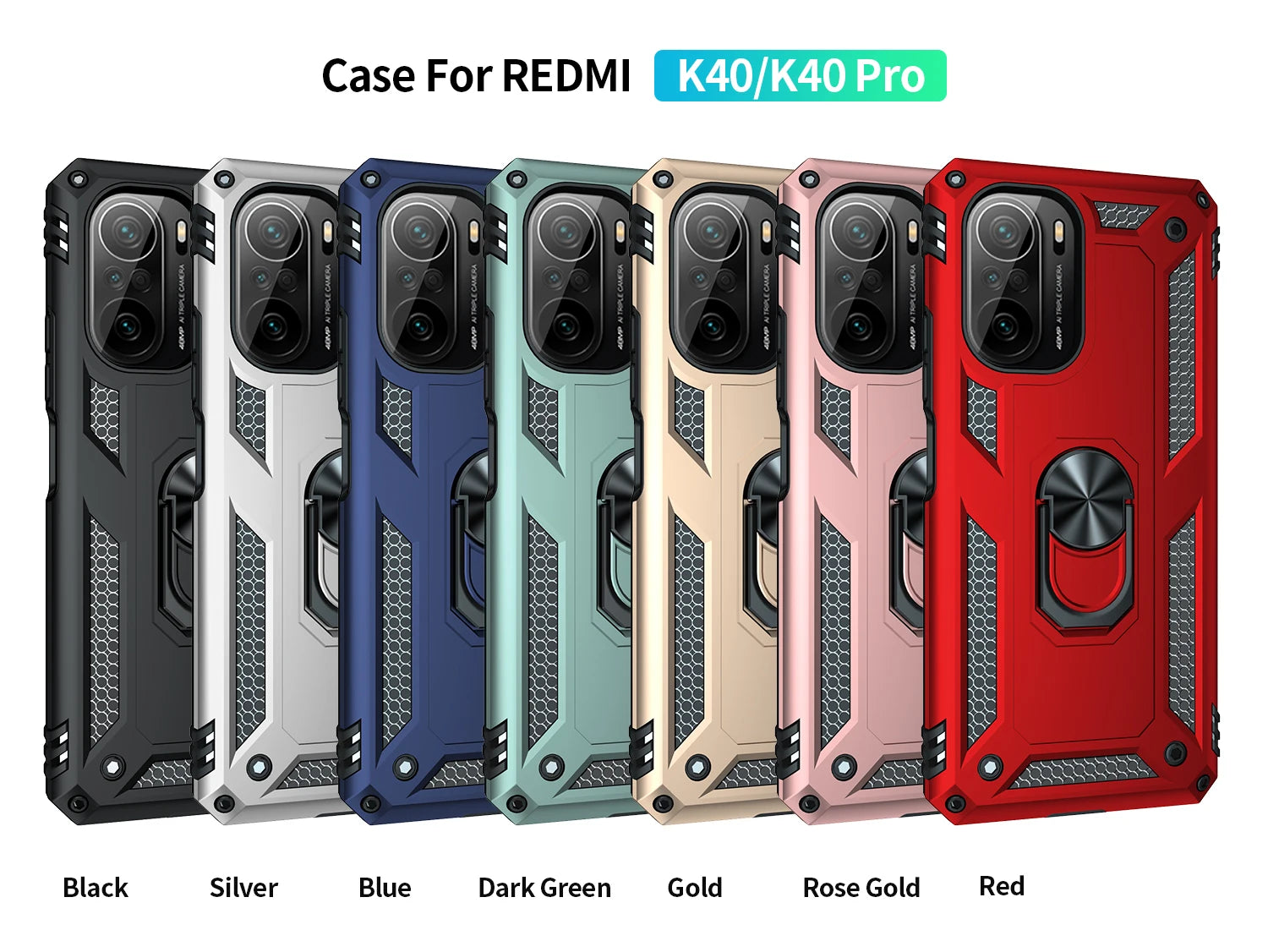 Cover Case for POCO F3 Armor Rugged Military Shockproof Ring Holder Magnet Phone Case for Xiaomi POCO F3 F 3 5G - Caseverse