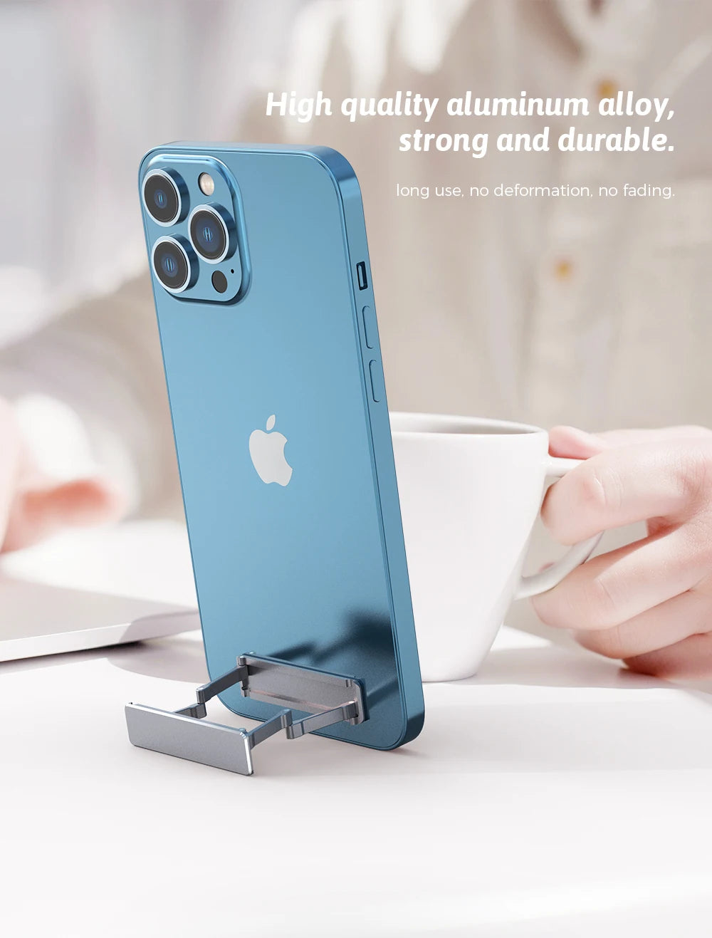 Metal Folding Phone Holder Alloy Invisible Back Stick Phone Desktop Holder Portable Mobile Support Phone Stand for iPhone Xiaomi - Caseverse