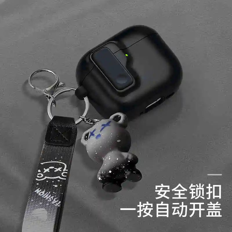 2024 New Hard Protector for AirPods 4 with Magnetic Lid Lock Hybrid Case Luxury Protection Cover for Apple AirPods 4(USB C)