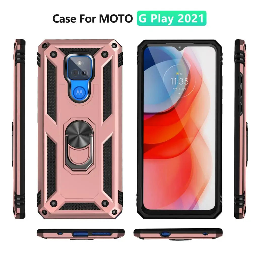 for Moto G Play Case for Phone Moto G Play 2021 Case Shockproof Armor Rugged Military Protective Car Holder Magnetic Cover - Caseverse