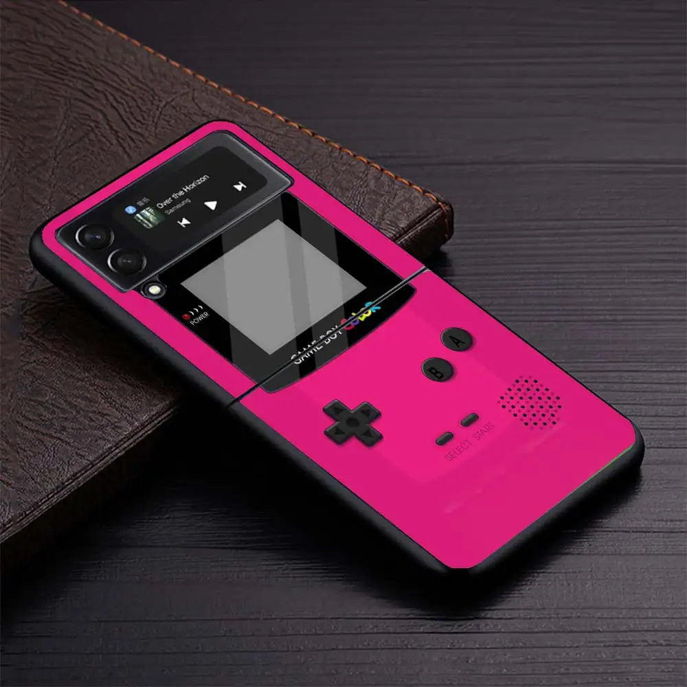 Gameboy Boy Game Phone Case for Samsung Galaxy Z Flip6 5G Flip4 Flip5 Flip3 Black Cover Z Flip 6 5 4 3 PC Shell Coque Galaxy Z F Caseverse