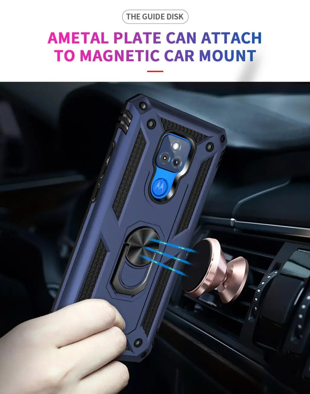 for Moto G Play Case for Phone Moto G Play 2021 Case Shockproof Armor Rugged Military Protective Car Holder Magnetic Cover - Caseverse