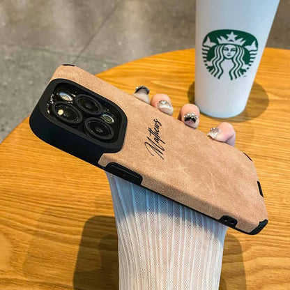 Personalized Luxury Leather Lambskin Shockproof Case For iPhone 16 15 14 13 12 11 Pro Max Customized Name DIY Cover 15 Pro Max Caseverse