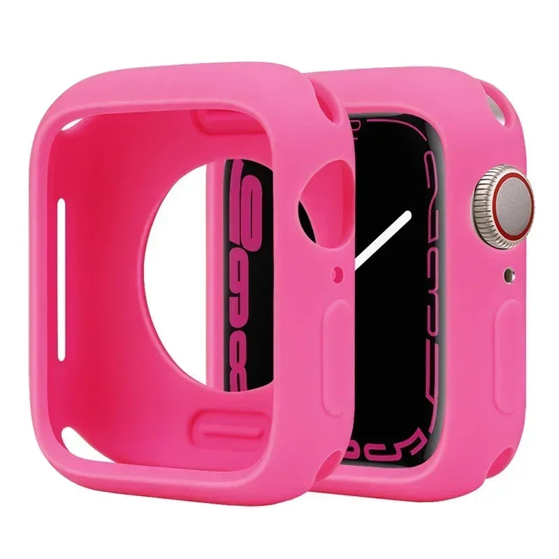 Candy Soft Silicone Case for Apple Watch Cover 9 8 7 6 Se 5 45mm 42mm 38 Protection Iwatch Serie 44mm 40mm 41mm Bumper for women
